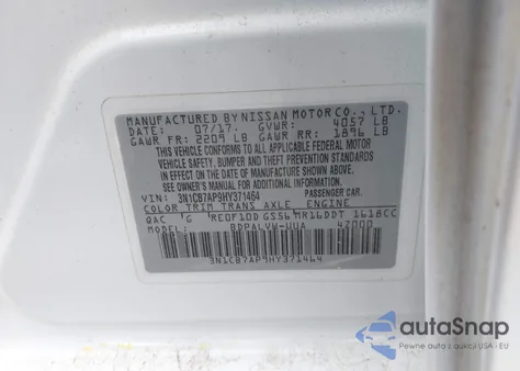 2017 Nissan Sentra Nismo from USA, damaged, VIN 3N1CB7AP9HY371464